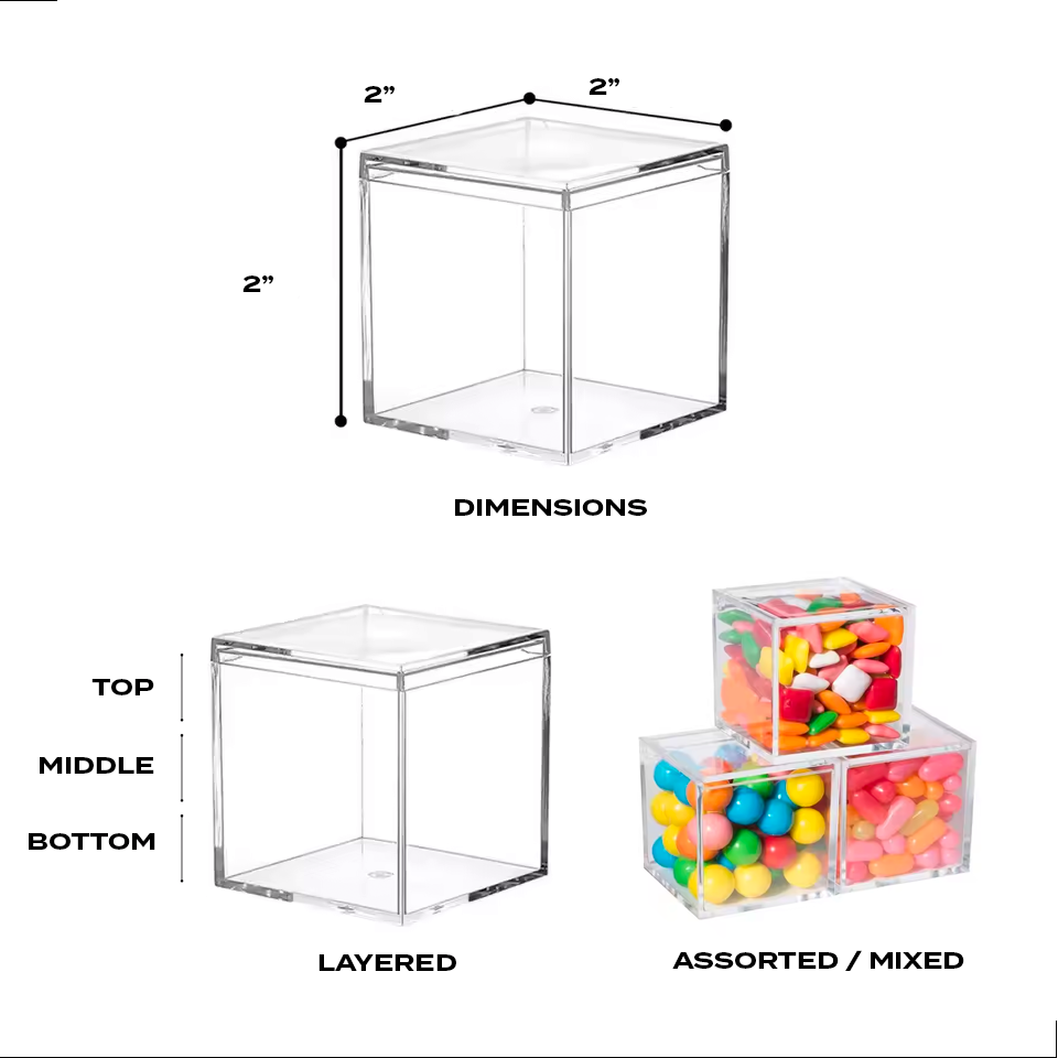 Sweet Blocks: An Elegant Cube of Candy With Personalized Sticker - Pre ...