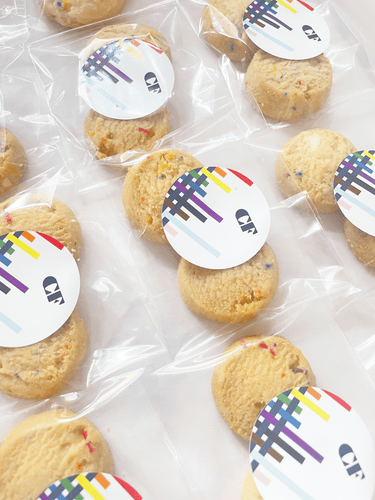 Sprinkle Shortbread Cookies In Sealed Eco Compostaable Bags For CF Event || FeaturedImage